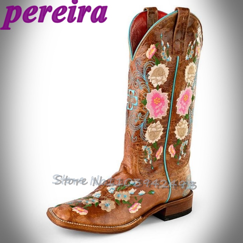 Embroidery Roses - Stivali con fiori ricamati Rose Garden