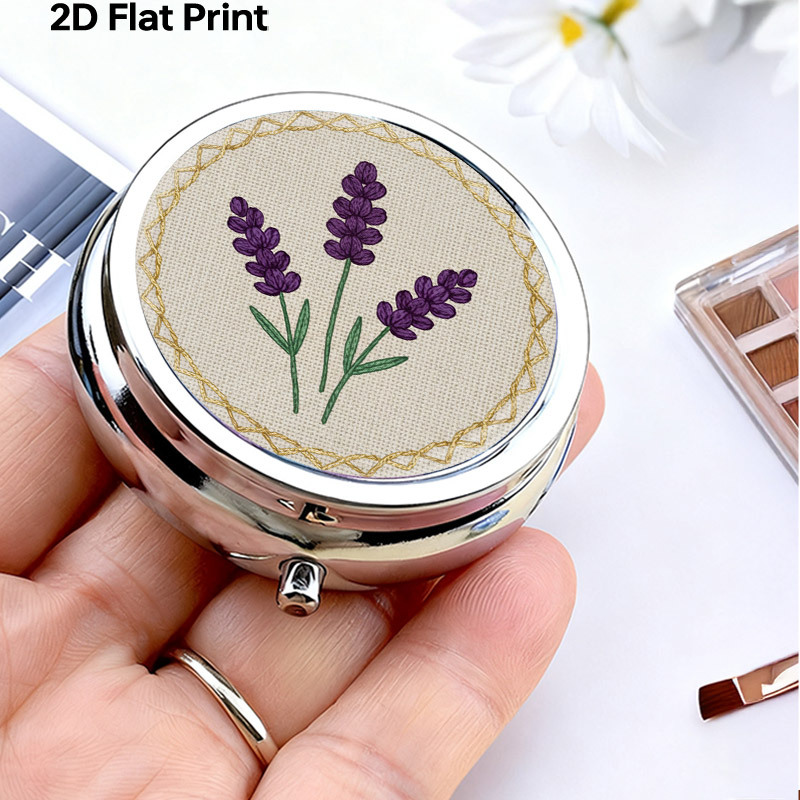 Embroidery Unique Design - Portapillole Rotondo in Metallo con Motivo