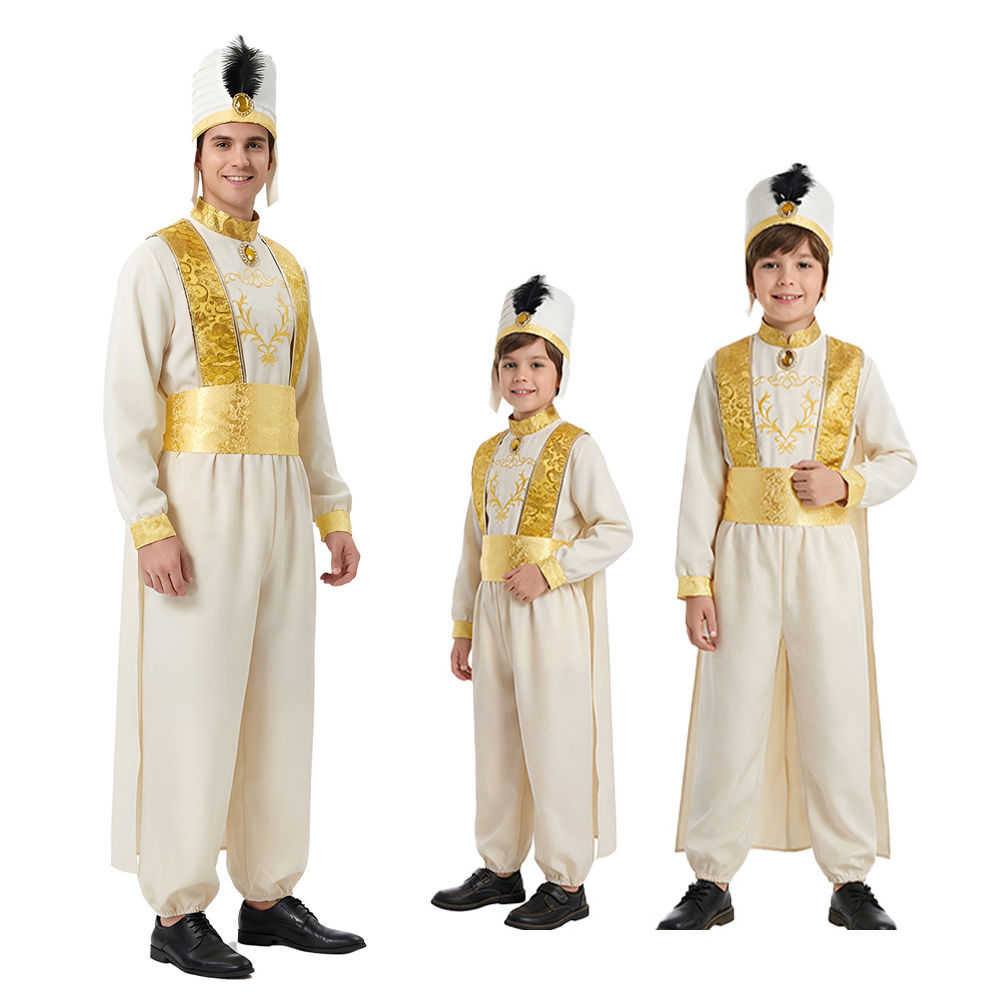 Embroidery Gold - Costume da Aladdin per adulti, abito