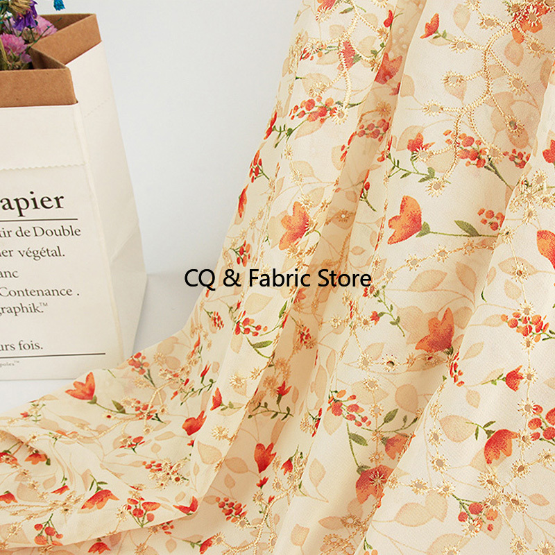 Nuovo tessuto chiffon stampato - Embroidery Roses recensione e prezzo
