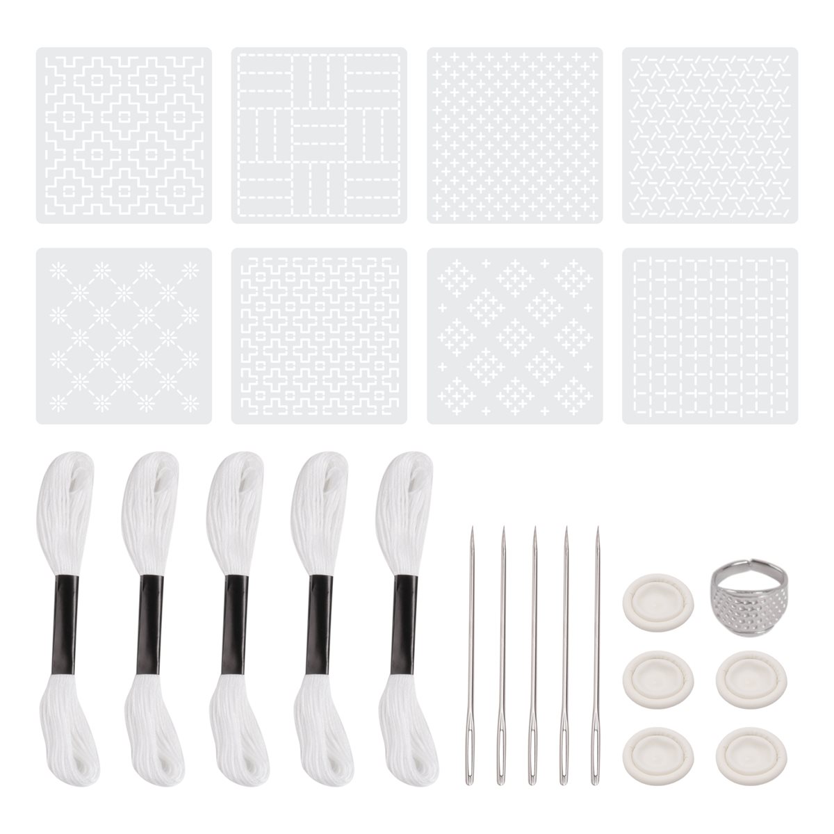Kit di 24 Stencil in Plastica  - Embroidery X Pattern recensione e prezzo