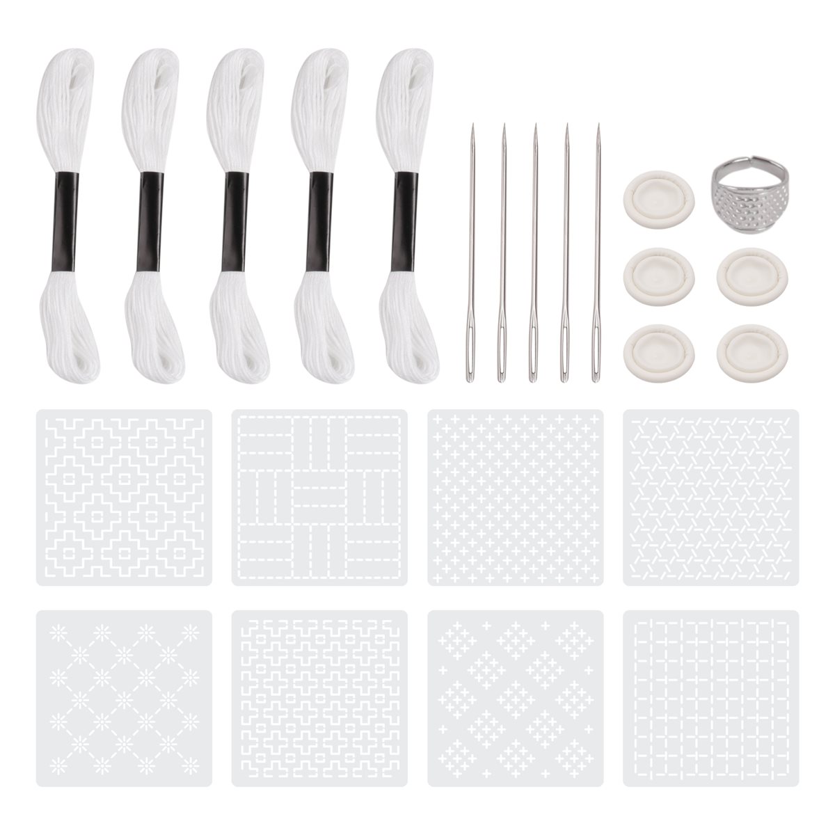 Kit di 24 Stencil in Plastica  - Embroidery X Pattern recensione e prezzo