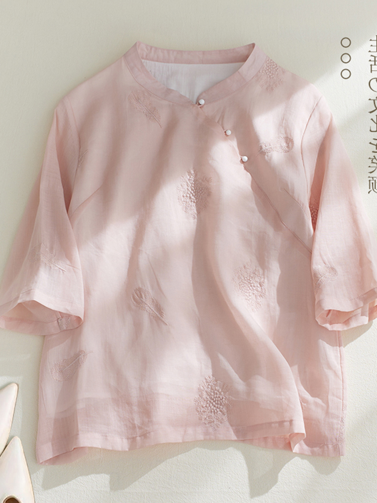 Camicia retrò in cotone e lino - Embroidery Cotton Shirt recensione e prezzo