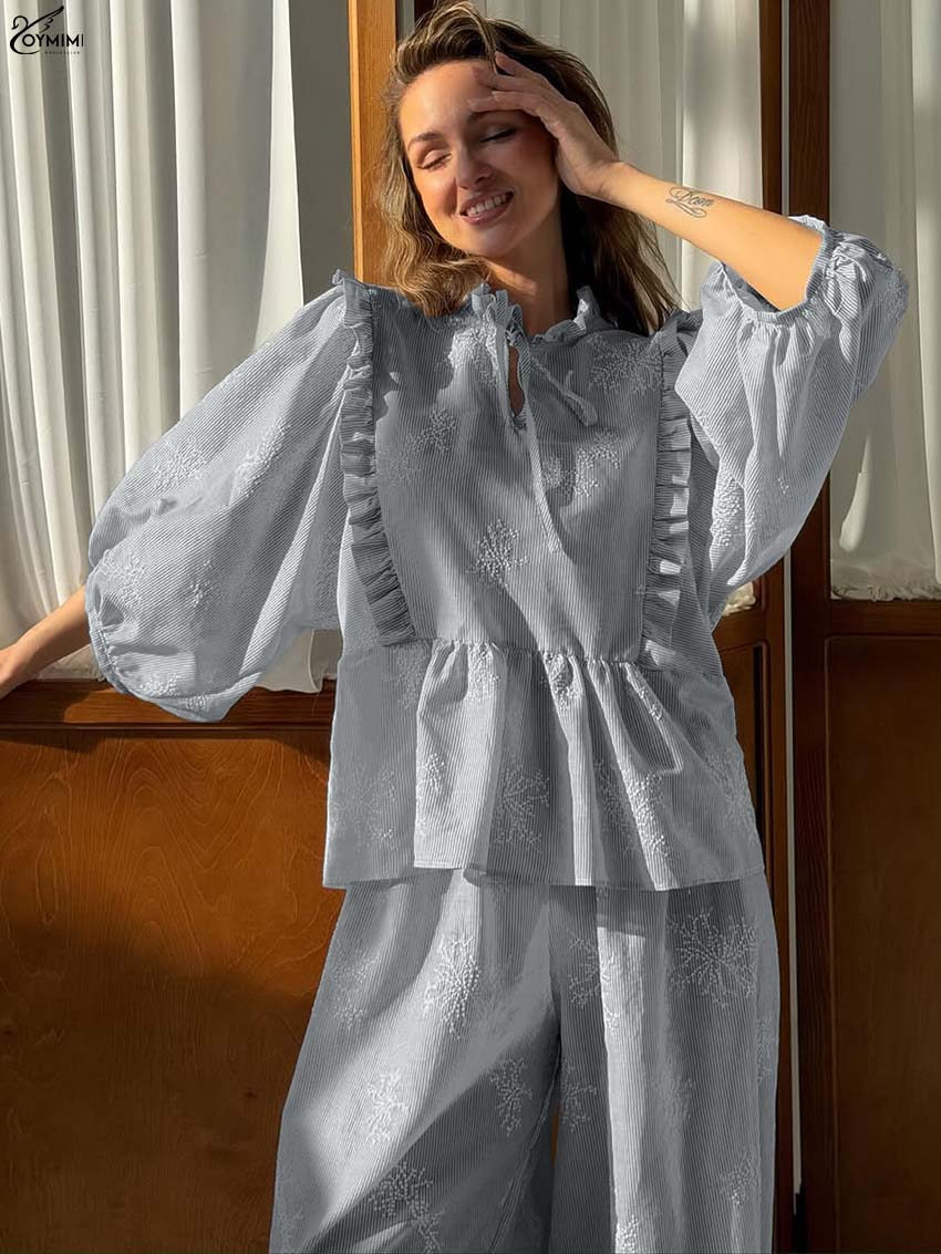 Oymimi Set Elegante in Cotone  - Embroidery Cotton Shirt recensione e prezzo