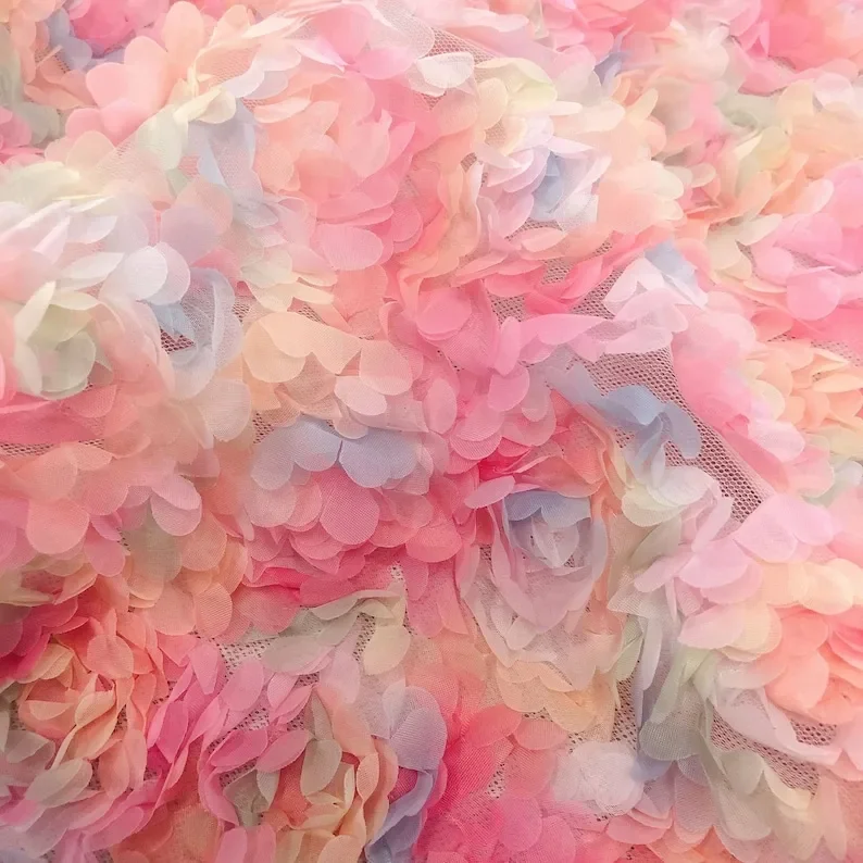 3d chiffon rosa fiore tessuto  - Embroidery Roses recensione e prezzo