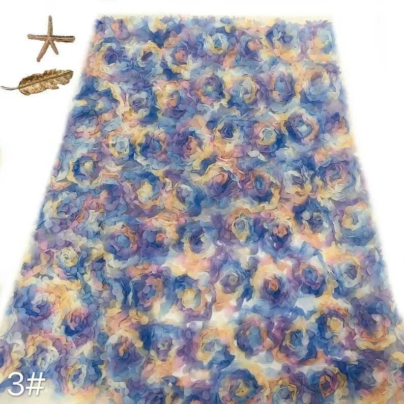 3d chiffon rosa fiore tessuto  - Embroidery Roses recensione e prezzo